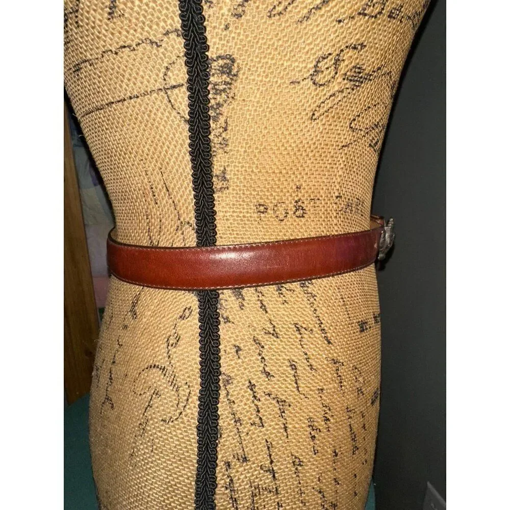 Vintage Brighton 1996 Leather‎ Belt W/Teapot Buckle -45907 Size M
